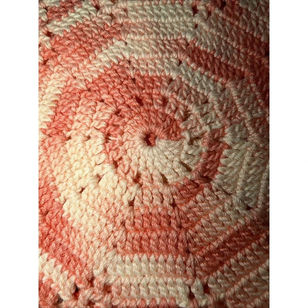 Vintage Handmade Crochet Doilies Lot Set of 3 Pink Green Purple Boho Table Decor